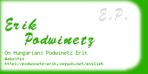 erik podwinetz business card